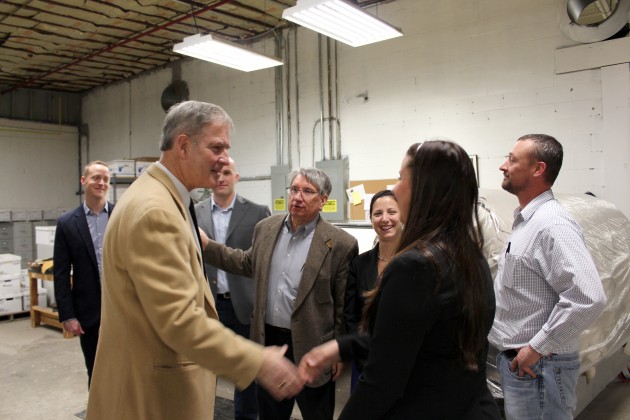 Bill Owens visit at Townsend Leather
