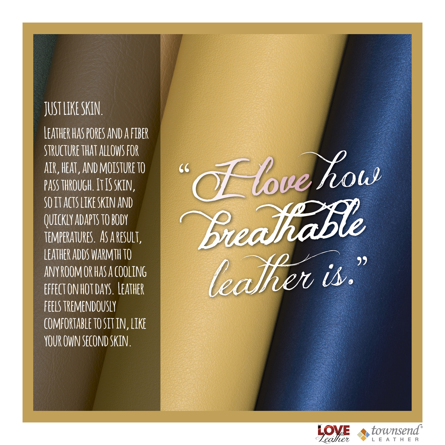 For the LOVE of Leather, Reason 5 It's Breathable Townsend Leather