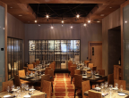Townsend Leather’s Mesa Cowhide Navajo Sunset in Del Frisco’s NY Restaurant.